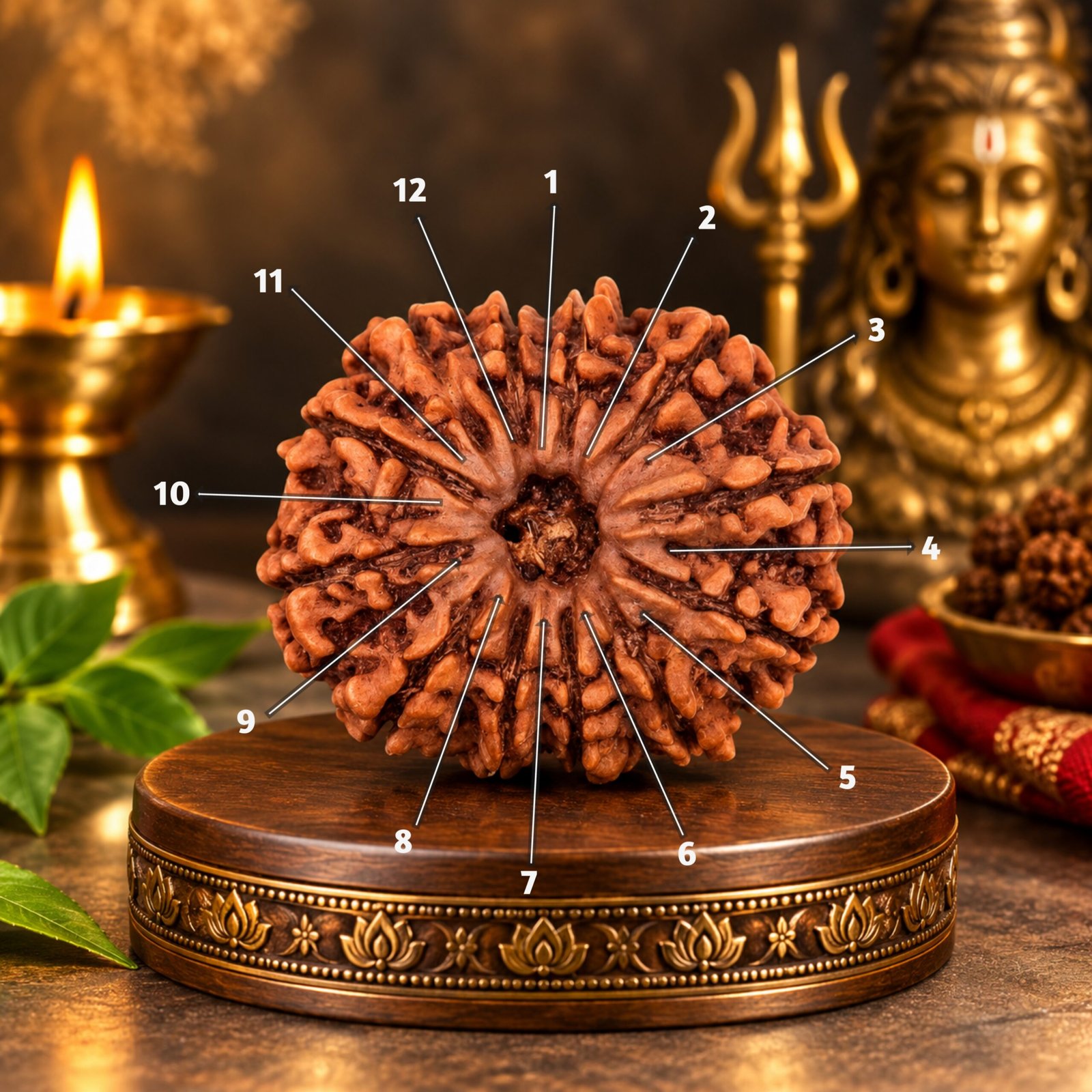12 Mukhi Rudraksha faces 12 Mukhi Rudraksha faces